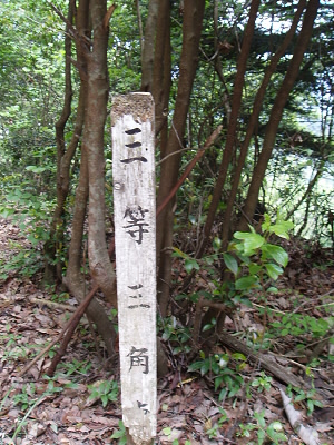 道から少し脇にある三角点。
ここが高塚山。