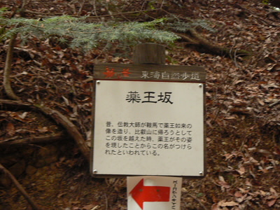 薬王坂に登りきって、やっとここから下りです。