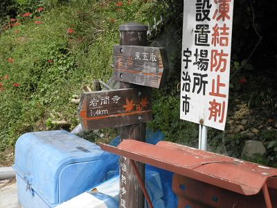 地図によるとどうも、この辺りから岩間寺への道があるようです。