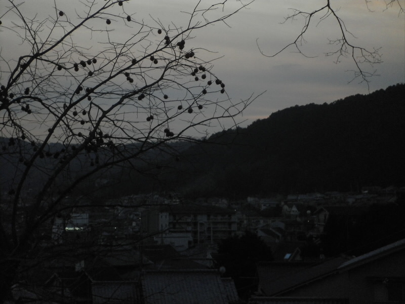 2014/01/03 16:57:16 東山に沈む夕日