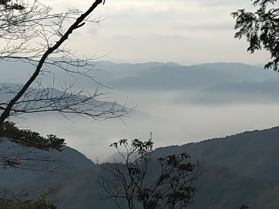 少し向こうが雲海になっていた。
こんなのを見るとテンションがあがる。